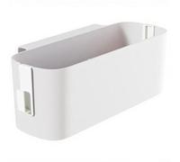 Panier de rangement de chevet en plastique conçu pour la stabilité sur les cadres de lit avec bords lisses et répartition équilibrée de la charge lors de l'utilisation (blanc)