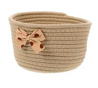 Panier De Rangement De Nœud En Coton Tressé Couleur Kaki Pour Organiser Vos Petits Objets Adapté Rangement De Collations Jouets Panier Décoratif Peu Profond