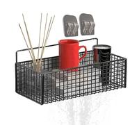 Panier de rangement de salle de bain auto-adhésif à étagère murale, organisateur sans forage | Espace - Économie de douche pour cuisine, toilettes, dortoir, appartement, ménage, salle de bain, shampoo