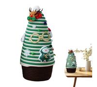Panier de rangement décoratif - Boîte tissée en corde pour le soir de Noël, grand récipient de rangement pour les vacances avec couvercle, panier décoratif durable pour l'organisation à la maison