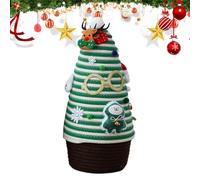 Panier de rangement décoratif, panier de Noël en corde - Boîtes de rangement de boîte de veille de Noël,Paniers de Noël pour jouets, panier décoratif en corde tressée