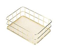 Panier de rangement doré Panier de rangement en métal Organisateur de bureau creux Panier de rangement polyvalent pour salle de bain Bureau à domicile(small)