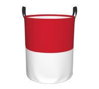 Panier de rangement drapeau de Monaco avec poignée, panier à linge portable pour chambre à coucher, panier à linge rond à une seule couche