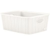 Panier Élégance Effet Rotin 25x19x10 Blanc Stefanplast