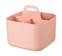 Panier de rangement empilable avec poignée en plastique pour la maison, le bureau, organiser de petits articles et fournitures (rose)