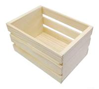 Panier de rangement en bois de pin, 12,5 x 8,8 x 7 cm/16 x 12 x 7 cm/20 x 15 x 7 cm, organiseur de maison de poupée miniature, finition naturelle rustique, léger et empilable, pour les artisans et les