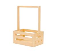 Panier de rangement en bois pour vêtements de bébé, facile à assembler, longue poignée, caisse de rangement en bois fait à la main pour les nouveaux parents pour nouveau-nés