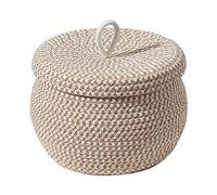 Panier de rangement en corde, boîte de rangement ronde en tissu avec couvercle, panier décoratif en corde anti-poussière, panier à linge peu encombrant, panier pour l'organisation de la maison pour