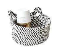 Panier de rangement en corde coton - Petit panier rond | à linge mignon et fonctionnel pour serviettes, couvertures, jouets, vêtements, animaux compagnie, cadeau parfait chats, chiens, compact, durabl