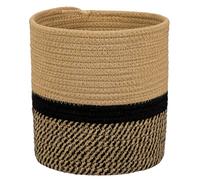 Panier de rangement en corde de coton tissé - Organiseur pour pots de fleurs, pot de fleurs, artisanat, jouets, décoration d'intérieur (marron noir, 20 x 20 cm)