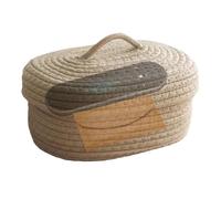 Panier de rangement en corde de coton tressé - Organiseur tressé avec couvercle pour accessoires de - Boîtes de rangement multifonctionnelles pour chambre d'enfant, dortoirs