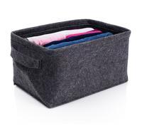 Panier de rangement en feutre - Home Styling Collection - Pliable - Noir - 36x27x20 cm - Poignées confortables