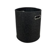 Panier de rangement en feutre pour vêtements sales, grand panier de rangement épais pour vêtements sales, jouets - Gris foncé - 3 mm d'épaisseur x 30 cm de diamètre x 33 cm de hauteur