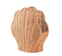 Panier de rangement en fibre naturelle respirante en forme de coquillage pour chambre à coucher, bureau, décoration de grande capacité, bac de rangement décoratif pour bureau