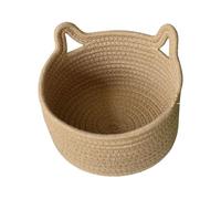 Panier De Rangement En Forme De Chat-21x21x12cm 245g, Poubelle En Corde De Coton Tissée, Organisateur Décoratif D'oreilles D'animaux | Salon Bureau Jouets Blanchisserie Couverture Serviette Fourniture