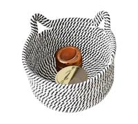 Panier de rangement en forme de chat - Adorable conteneur en osier avec | oreilles et intérieur spacieux | Organisateur de blanchisserie polyvalente pour les chambres pour, les espaces de vie, l