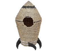 Panier de Rangement en Herbier Marin Ton Naturel 50 cm en Forme de Fusée pour Ch