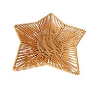Panier de rangement en imitation rotin fait à la main Panier tissé décoratif élégant en forme d'étoile pour pain de cuisine Fruits Organisateur de fruits Panier de service décoratif
