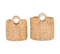 Panier de rangement en jacinthe d'eau, rond House Nordic Passo (x2) Beige 30x30x34 cm