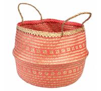 Panier de rangement en jonc de mer Rex London Rouge 42x42x45 cm