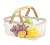 Panier de rangement en maille | Panier de rangement en maille domestique avec poignée | 40x25x17cm/15.74x9.84x6.7inch Panier de légumes aux fruits pour cuisine, salle de bain, jardin