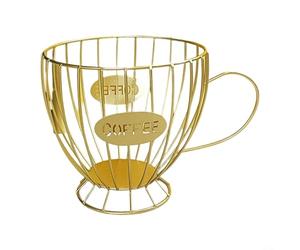 Panier de rangement en métal pour capsules de café de 35 mm (doré)