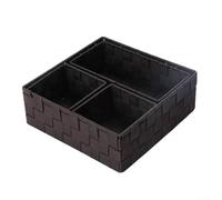Panier de rangement en nylon fabriqué à la main pour l'organisation de bureau, les articles d'épicerie et le support de télécommande, solide et élégant pour les besoins de rangement à la maison (café)