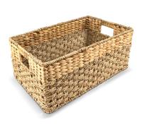 Panier de rangement en osier pour organiser (moyen) panier tissé, 1 panier en osier de taille moyenne, paniers en jacinthe d'eau et en jonc de mer, paniers rectangulaires pour étagères, paniers