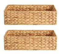 Panier de rangement en osier pour r servoir de stockage StorageWorks, rangement en jacinthe d'eau pour salle de bain, lot de 2