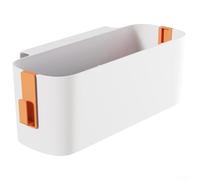 Panier de rangement en plastique conçu pour la stabilité sur les cadres de lit avec bords lisses et répartition équilibrée de la charge pendant l'utilisation (orange)