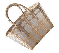 Panier de Rangement en Plastique, Grand Panier à Courses Portable, Café | Usage Supermarché et Maison, Forte Capacité, Structure Créative, Format Pratique, Coloris Café