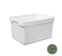 Panier de rangement en plastique L - Blanc