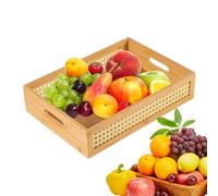 Panier de rangement en rotin, panier de rangement en rotin | Boho Woven Organizer Bin, poubelle rustique avec poignées pour sandwichs, jouets, livres, papeterie