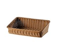 Panier de rangement en rotin tissé à la main - Panier carré en osier - Panier de pique-nique - Assiette à pain - Fruits - Gâteaux - Petits objets - Décoration de cuisine