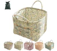 Panier de rangement en tissu bohème de grande capacité avec poignées de transport facile pour vêtements, jouets et articles divers (3)