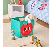 Panier de rangement enfant imprimé pomme - cha cha pop vert TU