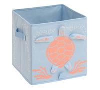 Panier de Rangement Enfant Orta 29x29cm Bleu Imprimé Tortue - Atmosphera Créateur d'intérieur