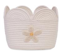 Panier de rangement fleur corde de coton 30x20x15 cm blanc TU