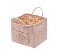 Panier de rangement floral rembourré Boho - Panier cadeau avec poignées - Pour maison, chambre, bureau, shopping, voyage, voiture, pique-nique, champ, couches, vêtements, maquillage, livres