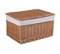Panier de rangement Grand panier de rangement en osier doublé de coton légèrement cuit à la vapeur