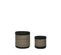 Panier de rangement Hubsch Interior Criss Cross (x2) Noir 16x16/22x20 cm