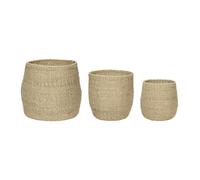 Panier de rangement Hubsch Interior Sort (x3) Beige 19x23/25x28/29x32 cm