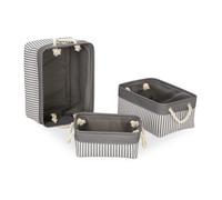 Relaxdays Panier de Rangement Jeu de 3, Panier en Trois Dimensions, rayé, Motifs Marins, en Tissu, différentes Couleurs