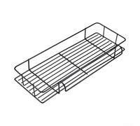 Panier de rangement latéral en fer à suspendre - Support robuste pour outils de barbecue pour accessoires de barbecue, ustensiles de terrasse, terrasse Noir