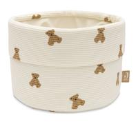 Jollein Panier de rangement - Little Waffle - Mini Teddy Bear - panier de rangement pour table à langer - organiseur de table à langer - accessoires de change - 14 x 18 cm