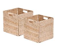 Panier de Rangement - Lot de 2 - Jacinthe d'eau - Pliable - Avec Poignées - Cube 31 cm - Salon Chambre ECARTEUR - SPECULUM