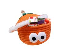 Panier De Rangement Mignon - Récipient Tissé Halloween, Organisateur Drôle en Forme De Kakis, Poubelle Décorative À L'épreuve De La Poussière, Support À Yeux Pour Collations Touches Toys Maquilla