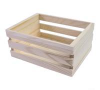 Panier de rangement miniature en bois de pin, boîte artisanale pour maison de poupée, récipient rustique avec finition naturelle pour miniatures, projets de bricolage et maison (16 x 12 x 7 cm)