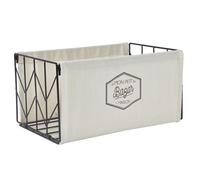 Panier de rangement ""Mon petit bazar"" 35x18x23 cm VASSILI grise
