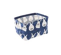 Panier de rangement, Morbuy Cadeau de Noël Petit Bébé lin de rangement Jeux Panier organiseur en tissu avec 2 poignées sur les deux côtés 25x21x15.5 cm (Bleu)